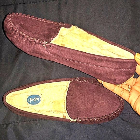 Floopi Women’s Lily Moccasin Faux Suede Slippers Purple Slippers Size 9 - Picture 3 of 9